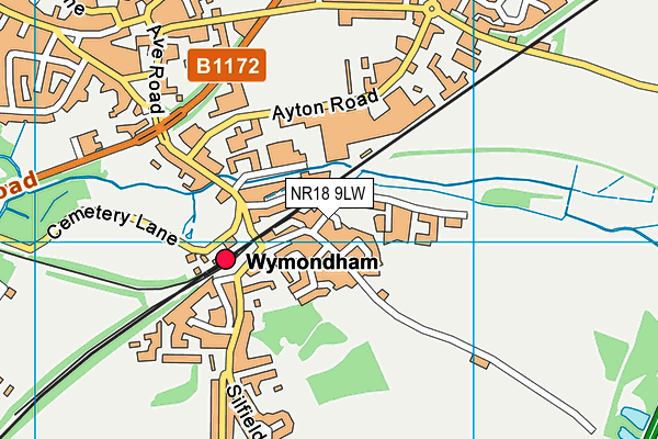 NR18 9LW map - OS VectorMap District (Ordnance Survey)
