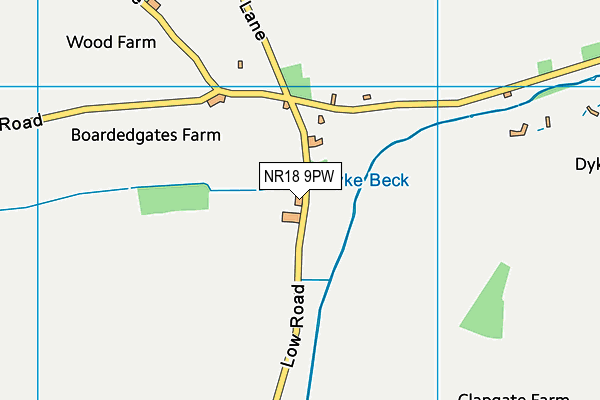 NR18 9PW map - OS VectorMap District (Ordnance Survey)