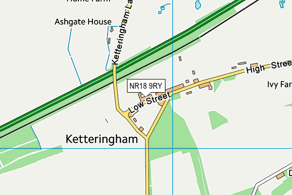 NR18 9RY map - OS VectorMap District (Ordnance Survey)