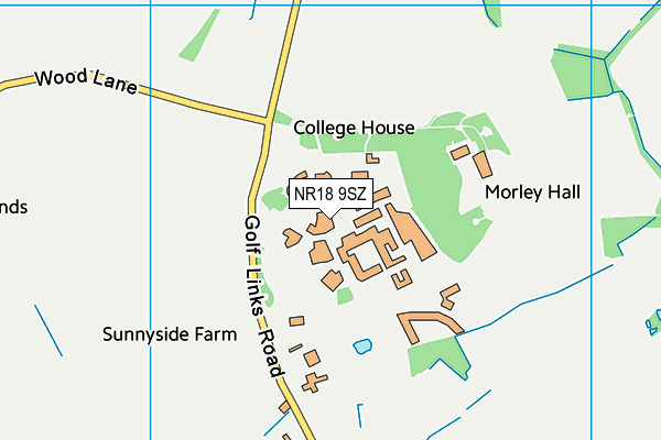 Wymondham College map (NR18 9SZ) - OS VectorMap District (Ordnance Survey)