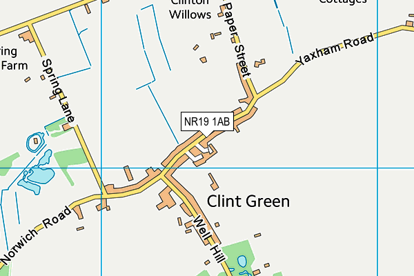 NR19 1AB map - OS VectorMap District (Ordnance Survey)