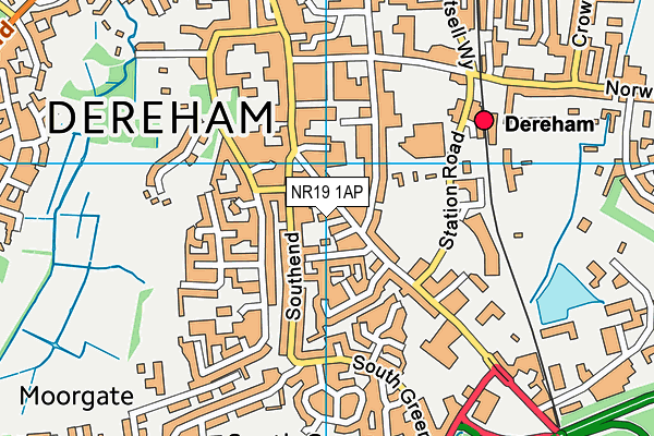 NR19 1AP map - OS VectorMap District (Ordnance Survey)
