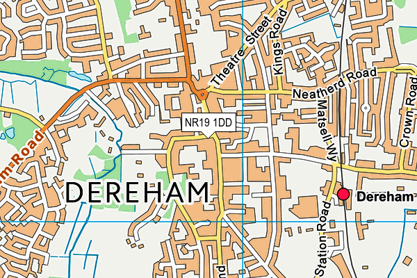 NR19 1DD map - OS VectorMap District (Ordnance Survey)