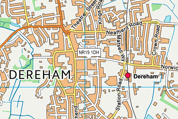 NR19 1DH map - OS VectorMap District (Ordnance Survey)