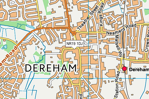 NR19 1DJ map - OS VectorMap District (Ordnance Survey)