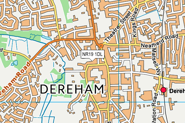 NR19 1DL map - OS VectorMap District (Ordnance Survey)