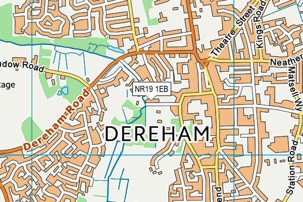 NR19 1EB map - OS VectorMap District (Ordnance Survey)