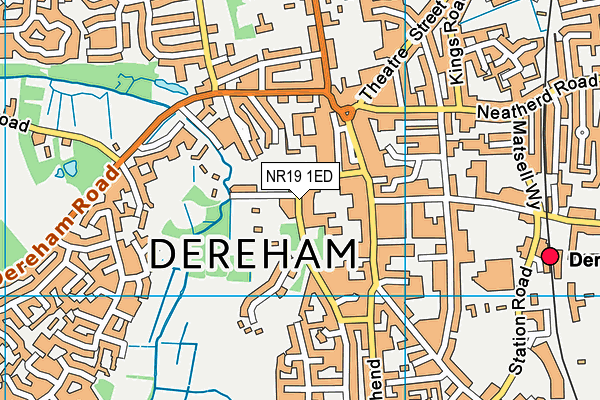 Dereham Church of England Infant and Nursery Academy map (NR19 1ED) - OS VectorMap District (Ordnance Survey)