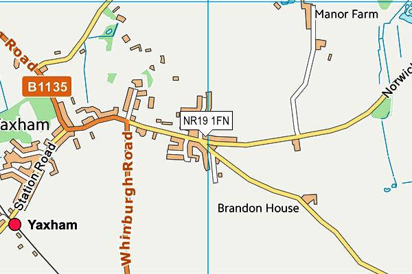 NR19 1FN map - OS VectorMap District (Ordnance Survey)
