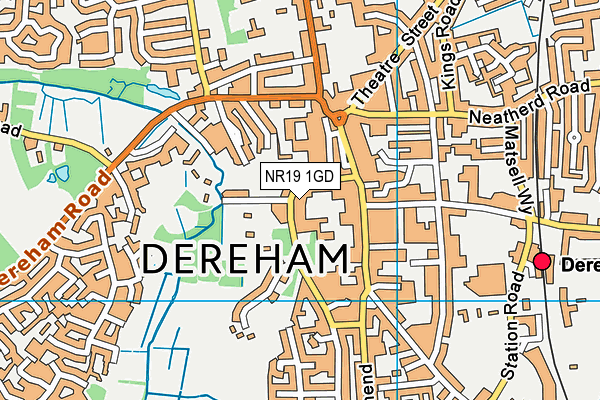 NR19 1GD map - OS VectorMap District (Ordnance Survey)