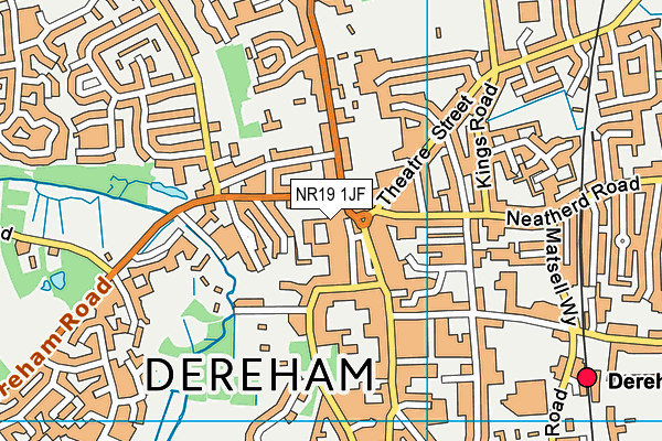 NR19 1JF map - OS VectorMap District (Ordnance Survey)