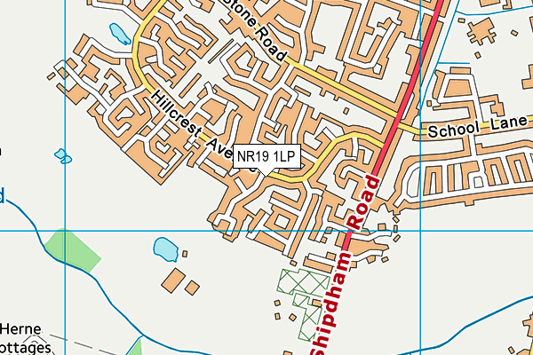 NR19 1LP map - OS VectorMap District (Ordnance Survey)