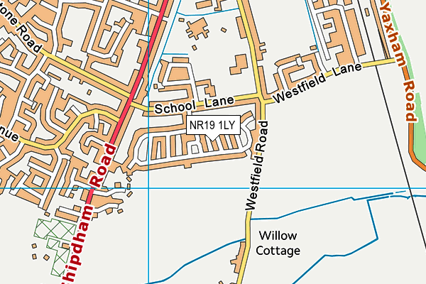 NR19 1LY map - OS VectorMap District (Ordnance Survey)