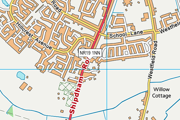 NR19 1NN map - OS VectorMap District (Ordnance Survey)