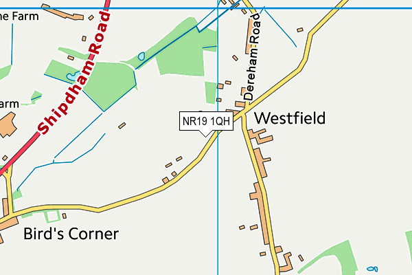 NR19 1QH map - OS VectorMap District (Ordnance Survey)
