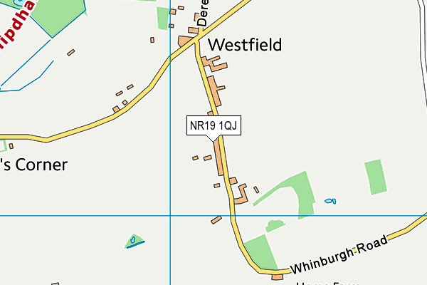 NR19 1QJ map - OS VectorMap District (Ordnance Survey)