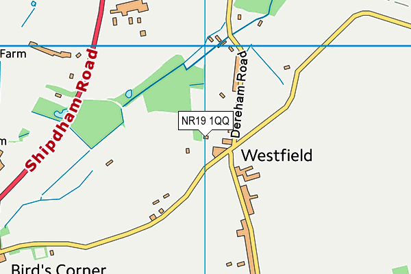 NR19 1QQ map - OS VectorMap District (Ordnance Survey)