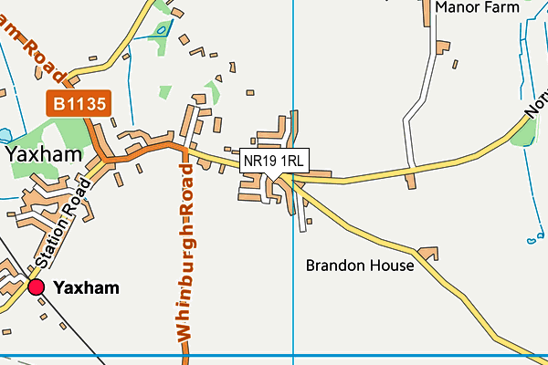 NR19 1RL map - OS VectorMap District (Ordnance Survey)