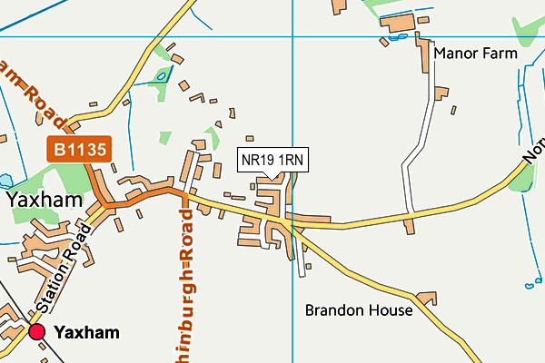 NR19 1RN map - OS VectorMap District (Ordnance Survey)