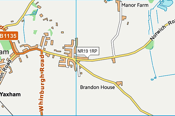 NR19 1RP map - OS VectorMap District (Ordnance Survey)