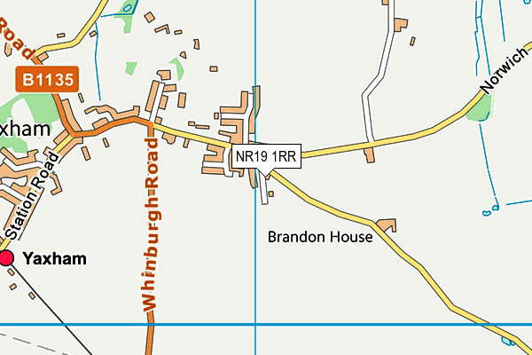 NR19 1RR map - OS VectorMap District (Ordnance Survey)