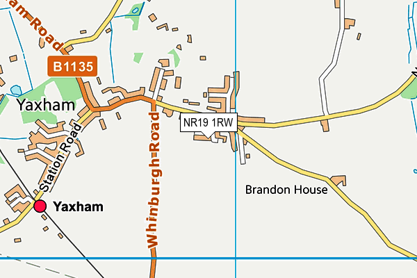 NR19 1RW map - OS VectorMap District (Ordnance Survey)