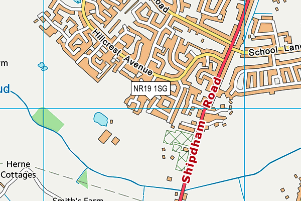 NR19 1SG map - OS VectorMap District (Ordnance Survey)