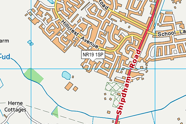 NR19 1SP map - OS VectorMap District (Ordnance Survey)