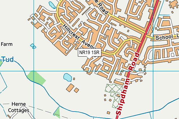 NR19 1SR map - OS VectorMap District (Ordnance Survey)