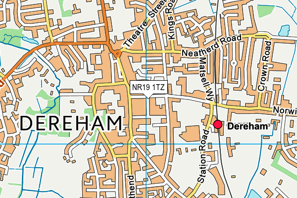 NR19 1TZ map - OS VectorMap District (Ordnance Survey)