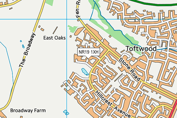 NR19 1XH map - OS VectorMap District (Ordnance Survey)