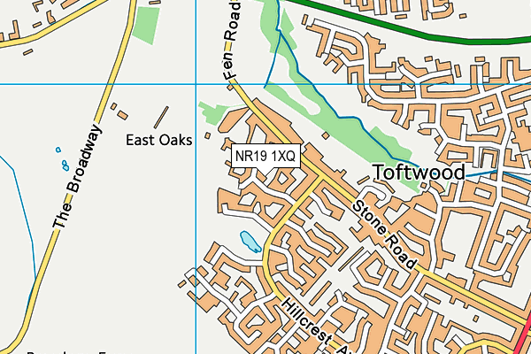 NR19 1XQ map - OS VectorMap District (Ordnance Survey)