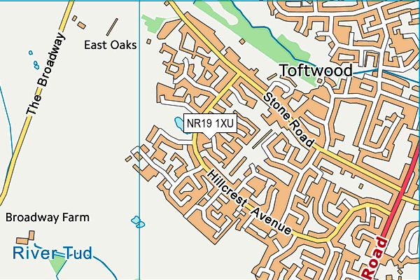 NR19 1XU map - OS VectorMap District (Ordnance Survey)
