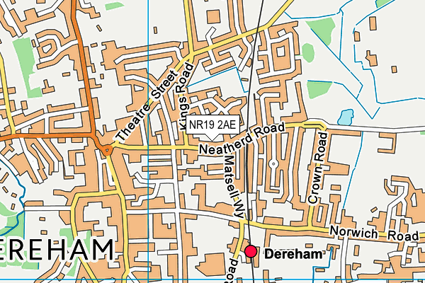 NR19 2AE map - OS VectorMap District (Ordnance Survey)