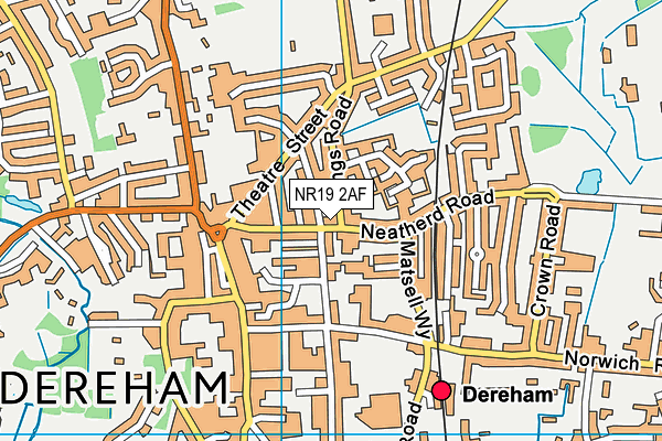 NR19 2AF map - OS VectorMap District (Ordnance Survey)