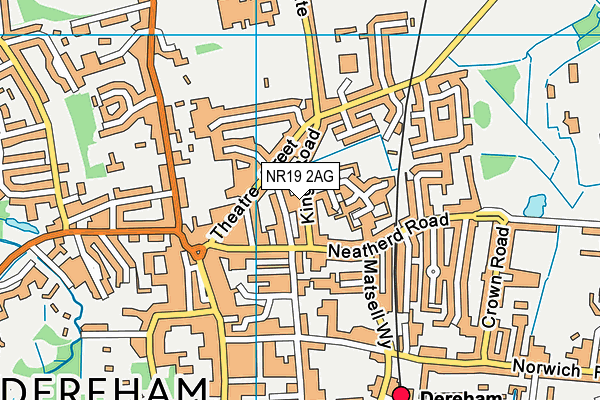 NR19 2AG map - OS VectorMap District (Ordnance Survey)