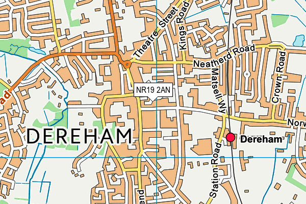 NR19 2AN map - OS VectorMap District (Ordnance Survey)