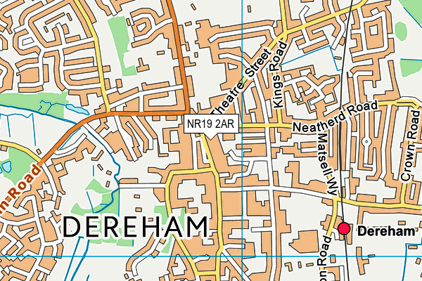 NR19 2AR map - OS VectorMap District (Ordnance Survey)