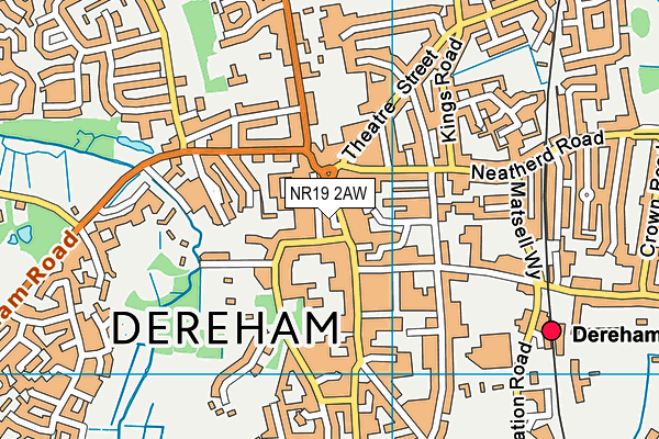 NR19 2AW map - OS VectorMap District (Ordnance Survey)