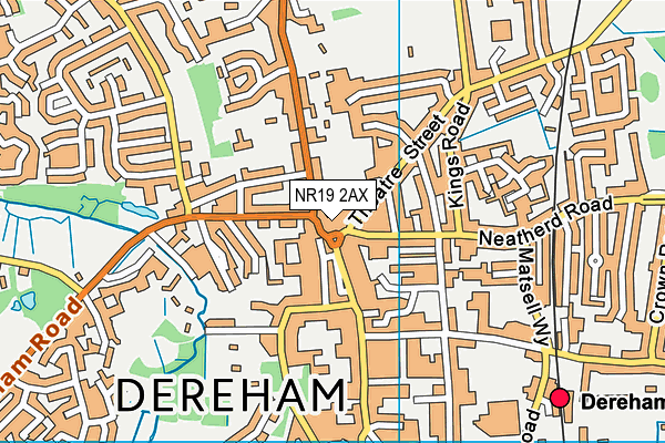 NR19 2AX map - OS VectorMap District (Ordnance Survey)