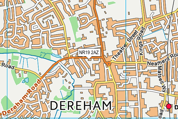 NR19 2AZ map - OS VectorMap District (Ordnance Survey)