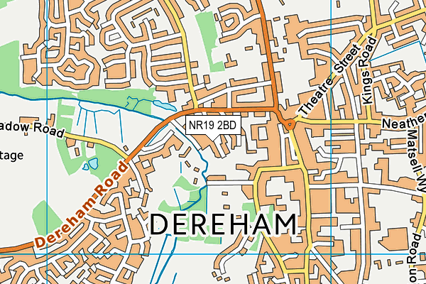 NR19 2BD map - OS VectorMap District (Ordnance Survey)