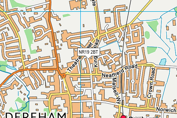 NR19 2BT map - OS VectorMap District (Ordnance Survey)