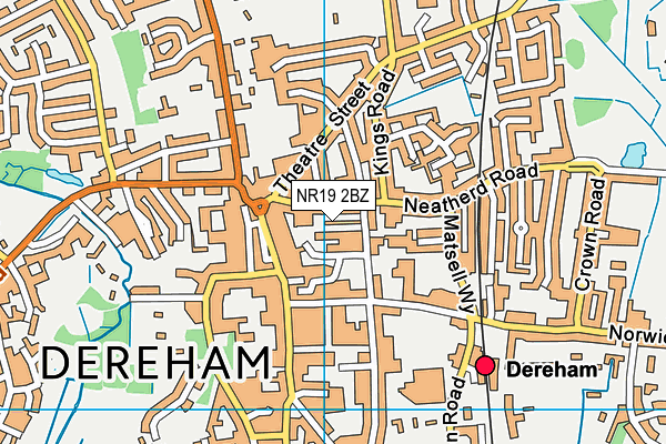 NR19 2BZ map - OS VectorMap District (Ordnance Survey)