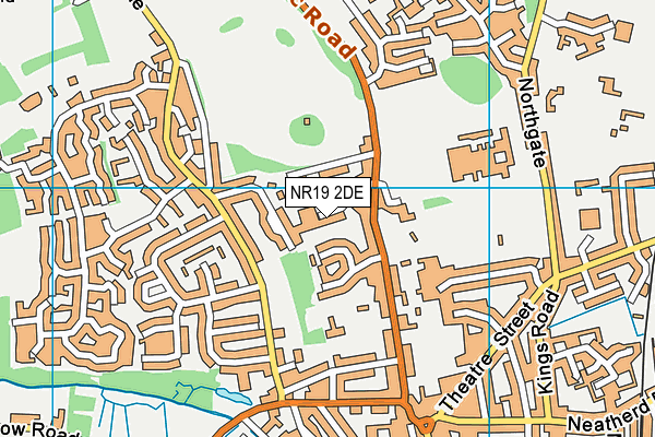 NR19 2DE map - OS VectorMap District (Ordnance Survey)