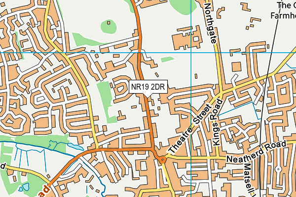 NR19 2DR map - OS VectorMap District (Ordnance Survey)