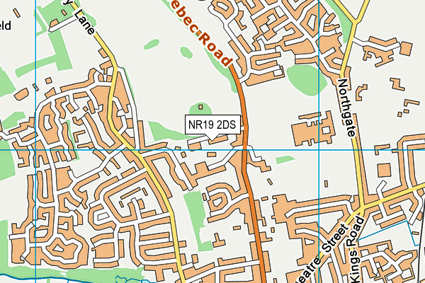 Dereham Pool & Fitness Centre (Closed) map (NR19 2DS) - OS VectorMap District (Ordnance Survey)