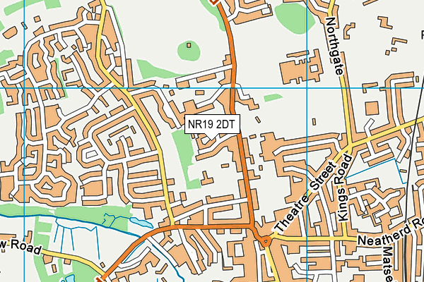 NR19 2DT map - OS VectorMap District (Ordnance Survey)