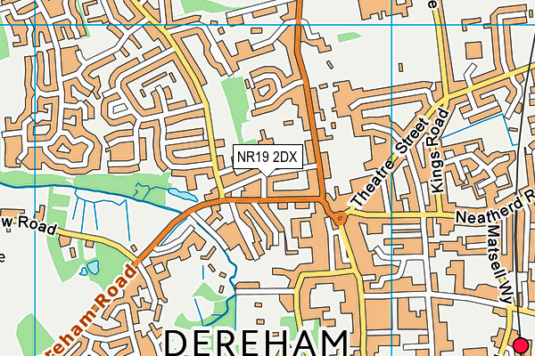 NR19 2DX map - OS VectorMap District (Ordnance Survey)