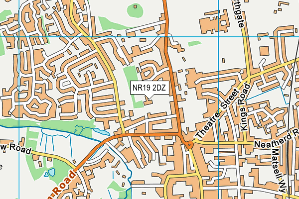 NR19 2DZ map - OS VectorMap District (Ordnance Survey)